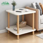 Bamboo nightstand with storage shelf in modern minimalist design