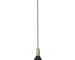 HMS Modern Crystal Conical Pendant Light in matte black and gold, hanging over a dining table in a modern living room.