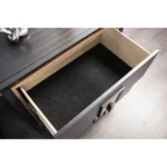 Contemporary espresso bedside nightstand with wooden drawer for bedroom storage