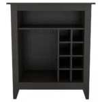HMS Black Bar Cart with Wine Storage Elegant Sets for Home Bar
