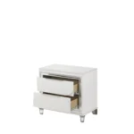 Tarian Pearl White Nightstand with Two Drawers – styled in a modern Nightstands setting