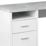 HMS 47" Taupe Silver L-Shaped Computer Desk Two Drawers Extendable Modern Design Office/Gaming Desk Wood Metal Assembled