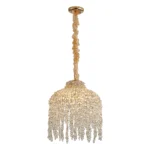 Free Shipping 5-Light Crystal Chandelier Adjustable Height Pendant Light with Grape-Shaped Crystal Bead Strings Modern