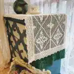 Crochet Cotton Linen Blend Table Runner, Retro Side Table Hollow Tablecloth, Lace Edge, Home Decor