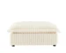 Goldoma Cream Corduroy Ottoman - Versatile Footrest & Extra Seating