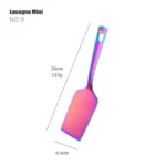 1PC Rainbow Stainless Steel Nonstick Kitchen Utensils Cooking Tool Long Serving Sets Scoop Spoon Fork Turner Ladle Cake