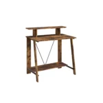 HMS 32" Brown Minimalist Modern Writing Desk Extendable Office Computer Desk Assembled Wooden Product – side view
