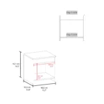 Chroma minimalistic nightstand with open shelf for bedroom storage in white finish