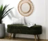 Goldoma Green Oval Storage Ottoman Bench with Rubber Wood Legs