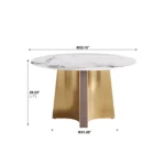 Pandora Round Sintered Stone Dining Table with Rotating Top - 6 Seater