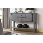 Modern 48-Inch Solid Wood Sideboard Console Table FCJ Antique Luxury Design for Home Bar Living Room Dining Farmhouse Metal - Image 5