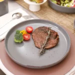 Super September Bestseller Nordic-style Round Stone Tool Tableware Set 20 Matte Light Grey Plates and Bowls – top view