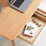 Solid Wood Computer Desk - 47'' Large Size Office Desk with 2 Drawers, Modern Simple Style PC Table – styled in a modern