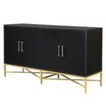 Metal and Crossed Leg Design Four Door Cabinet FCJ Sideboard - Image 3