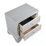 Silver Glam 2-Drawer Nightstand - Contemporary Bedside Table – styled in a modern Nightstands setting