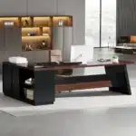 L-Shaped Executive Desk, 78" Modern Office Desk with Drawers and Lateral File Cabinet, Large Computer Desk with Storage