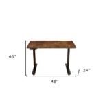 HMS 48" Adjustable Brown and Black Computer Desk Dual Motor Office Furniture Modern Design for Bedroom or Office Building