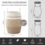 OIAHOMY Laundry Hamper Woven Cotton Rope Large Clothes Hamper 25.6" Height Tall Laundry Basket – side view