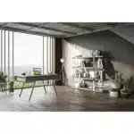 HMS 63 Gray Silver Wooden Writing Desk with Three Drawers Portable Foldable Computer Table with Shelf for Office Use in