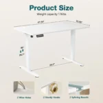 FCJ Ergonomic Height Adjustable Computer Desk Comfortable Standing or Seated Workstation – top view
