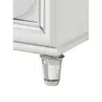 Tarian Pearl White Nightstand with Two Drawers – base detail