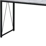 HMS 35 Antiqued White Writing Desk with Black Leather Adjustable and Durable for Hotel or Living Room Use – top view