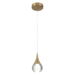 Brass globe pendant light illuminating a modern kitchen island