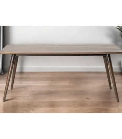 Solid wood dining table - 72 inch dark brown rectangular solid wood dining table from Goldoma