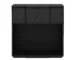 Small black nightstand with drawer storage in bedroom