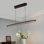 US Stock Free Shipping 51" Wood Linear LED Pendant Light Dimmable 36W Walnut Dining Table Pool Table Kitchen Island Fixture