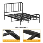 Goldoma Full Size Metal Platform Bed Frame with Storage – close-up detail