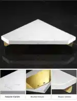 Emerald Marble Corner Shelf Wall Bathroom Mirror Front Cosmetic Storage Rack Metal Bathroom Shelf Shower Shelf Shampoo