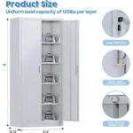 Steel Lockable File Cabinet with 2 Doors 4 Adjustable Gray FCJ Garage Storage Metal Lock OfficeHome Use Assembly Required