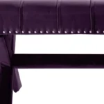 Goldoma 45-inch plum velvet upholstered storage bench with lift-up seat in a bedroom setting