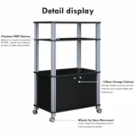 Goldoma microwave stand with shelves in a modern kitchen