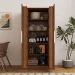 Modern Kitchen Pantry Cabinet MDF Freestanding Buffet Sideboard with Doors & Shelves for Living Room