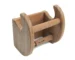 HMS Modern Traditional Solid Teak Magazine Toilet Paper Holder with stainless steel finish, mounted on bathroom wall,