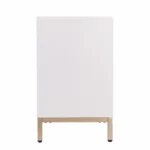 HMS 59 Modern Luxury Sideboard White and Gold Mango Wood Three-Door Cabinet for Home Bar Living Room or Farmhouse Furniture - Image 4