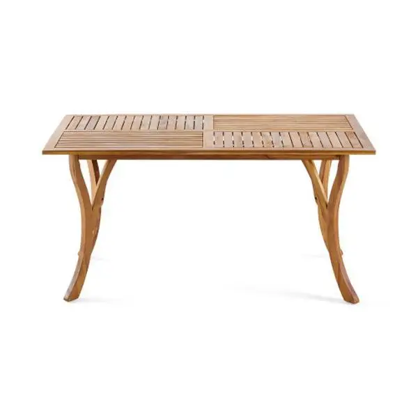 H2f7096358b9d4a609df046e9b4e56d62Q.webp Goldoma 59-inch outdoor solid wood dining table with teak finish on patio