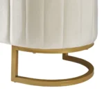 Goldoma velvet storage ottoman with button tufted design and sturdy metal legs in living room