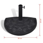 W2B VidaXL Heavy-Duty Parasol Base for Cantilever Umbrella 3m Patio Umbrella for Courtyard Black Resin Steel New Design
