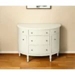 HMS 41 Five-Drawer Sideboard Modern Traditional White Solid Teak Wood for Living Room Dining Kitchen Use