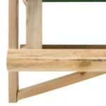 W2B VidaXL Small Green and Natural Wood Solid Fir Bird Feeder Garden Supplies – top view