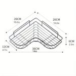 Commodity Shelf USA Stock 2pcs Wall Mounted Bathroom Shelf, Shower Caddy Rack, No Punching Triangle Storage Rack Commodity