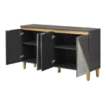 Modern Hotel Sideboard Cabinet with Storage 4-Door Doors Dimensional Effect Adjustable Shelves for Dining Room - Image 13