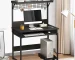 YQ FOREVER Wooden Writing Desk Computer Desk Study Desktop Keyboard PC Home Office Desks