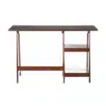 HMS 47" Simple Industrial Design Brown Wooden Computer Desk Adjustable Extendable for Living Room Use Convertible Metal