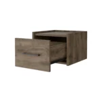 Dark brown wall mounted floating nightstand with drawer for bedroom storage