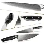 Set of 18 VG-10 Damascus Steel Chef Knives Best Kitchen Knife Set with Wooden Knife Holder – top view
