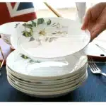Bone China Plate Set for Household, Ceramic Dinner, Vegetable Dishes, Round Deep Plate, European Pastoral Tableware, 8 inch